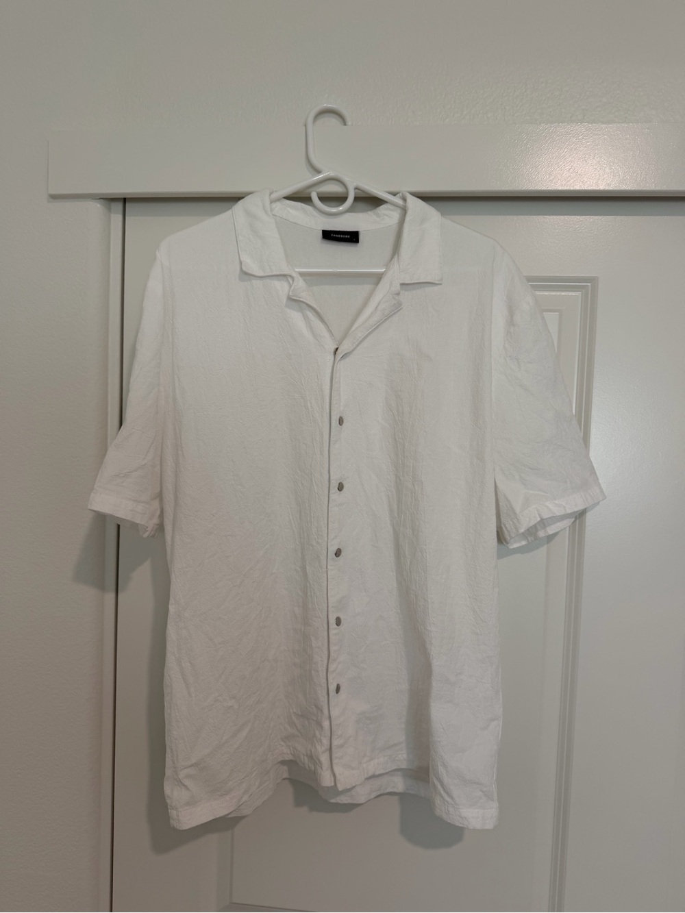Zanerobe White Short-Sleeve Button-Down Shirt